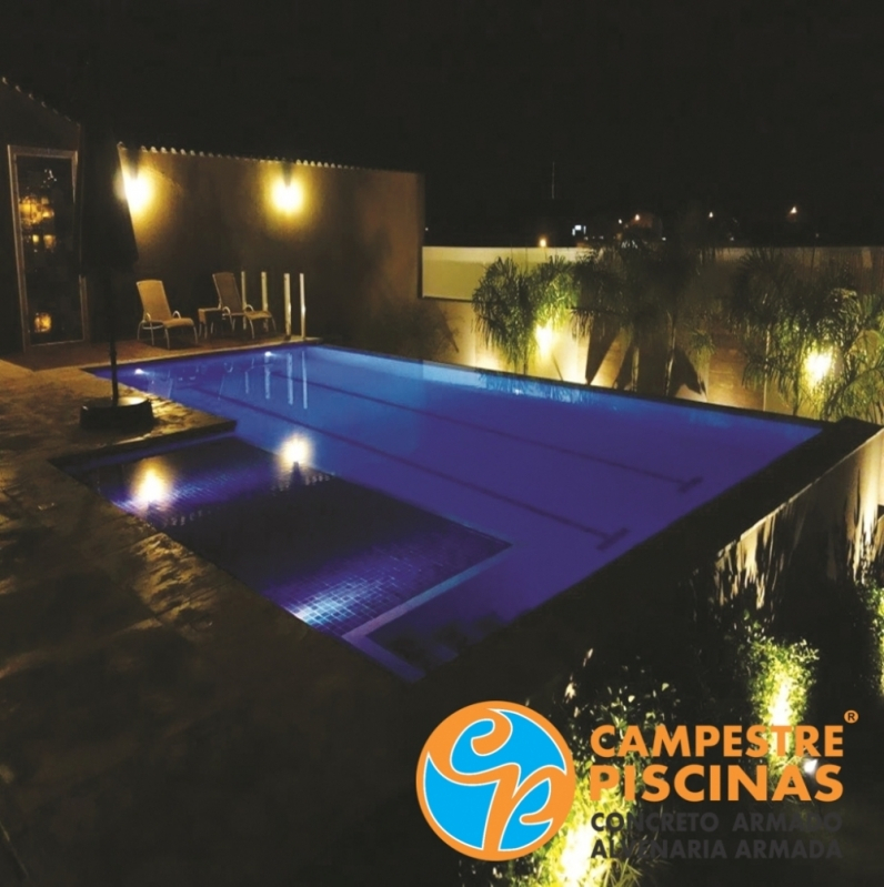 Cascata para Piscina de Alvenaria Juquehy - Cascata de Piscina com Led