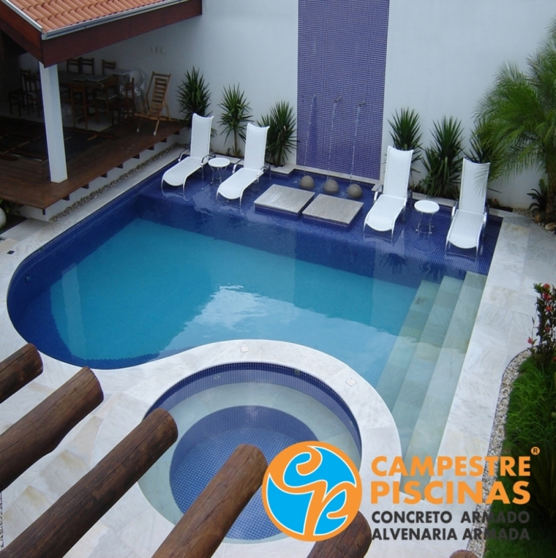 Comprar Cascata de Piscina de Canto Barra Bonita - Comprar Cascata de Piscina de Alvenaria