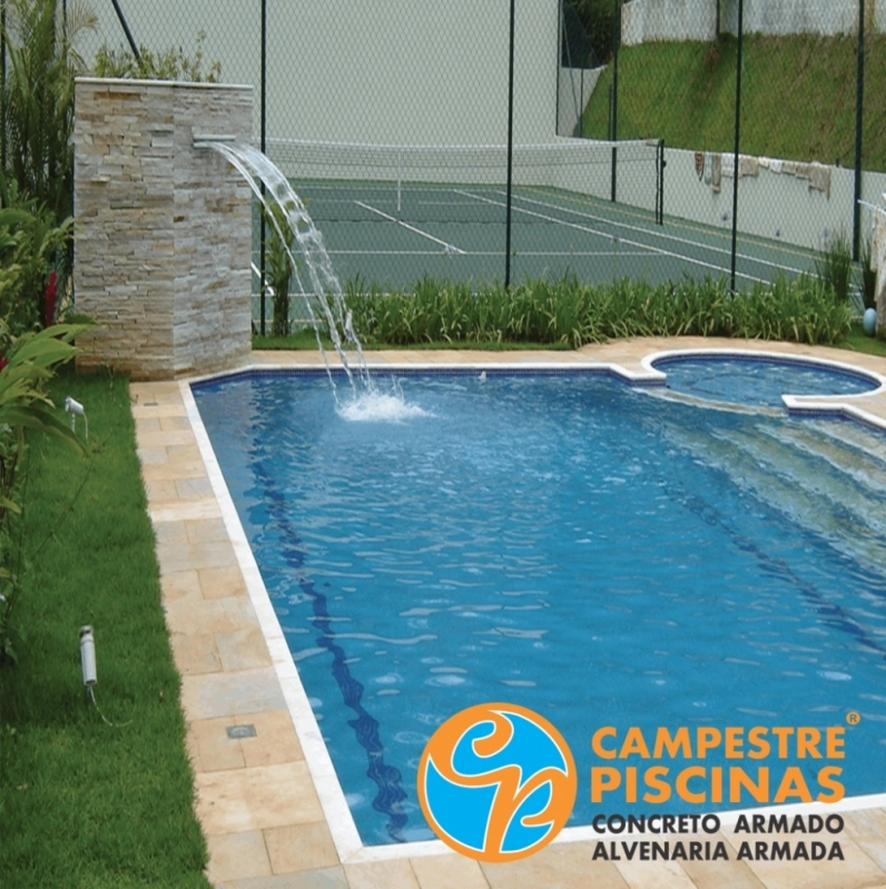 Construção de Piscina com Borda Infinita São Roque - Construção de Piscina de Pedra