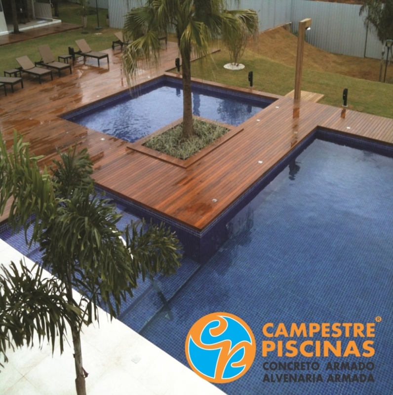 Onde Vende Piscina em Alvenaria Cidade Jardim - Piscina de Alvenaria com Deck