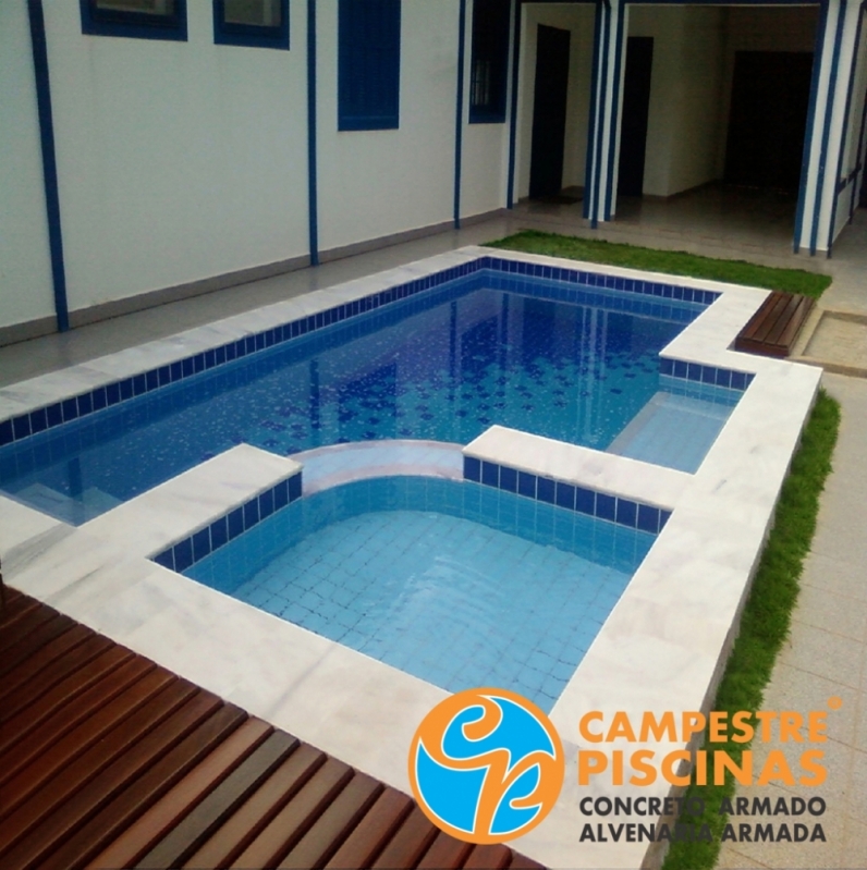 Piscina de Alvenaria Suspensa Cananéia - Piscina de Alvenaria no Terraço