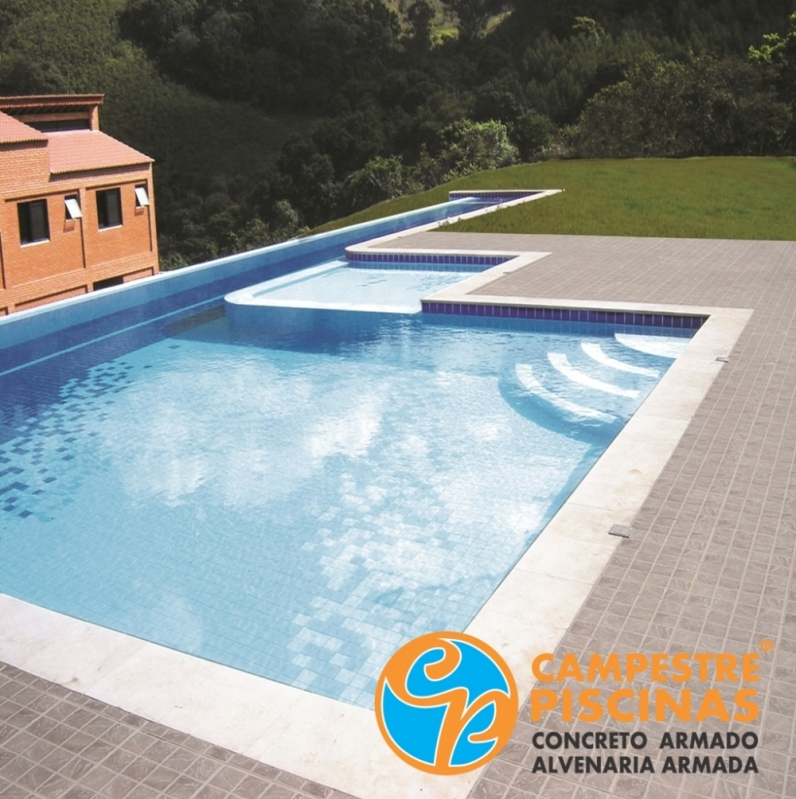 Piscina de Concreto com Deck para Condomínio Preço Lagoinha - Piscina de Concreto com Cascata para Recreação