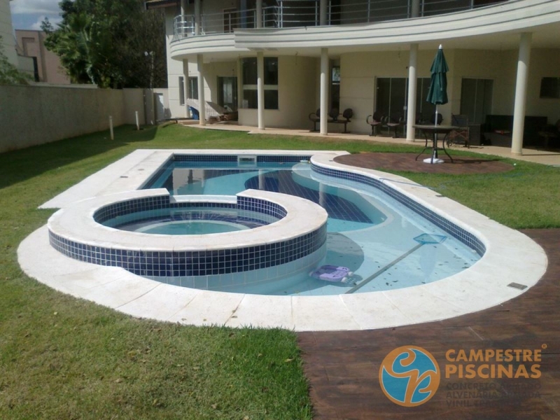 Piscina de Concreto com Sauna Preço Ilha Comprida - Piscina de Concreto com Solarium