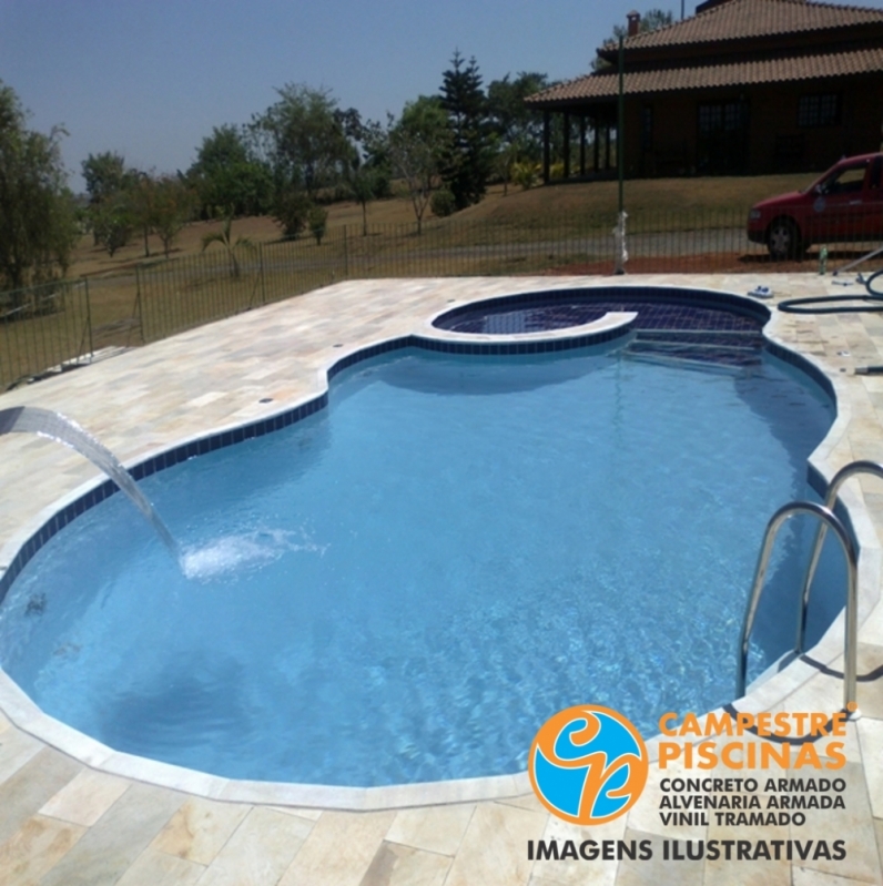 Piscina de Vinil com Deck Jardim Bonfiglioli - Piscina de Vinil para Recreação