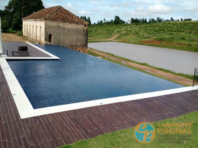 Piscina em Vinil com Bar Piquete - Piscina em Vinil com Borda sem Fim