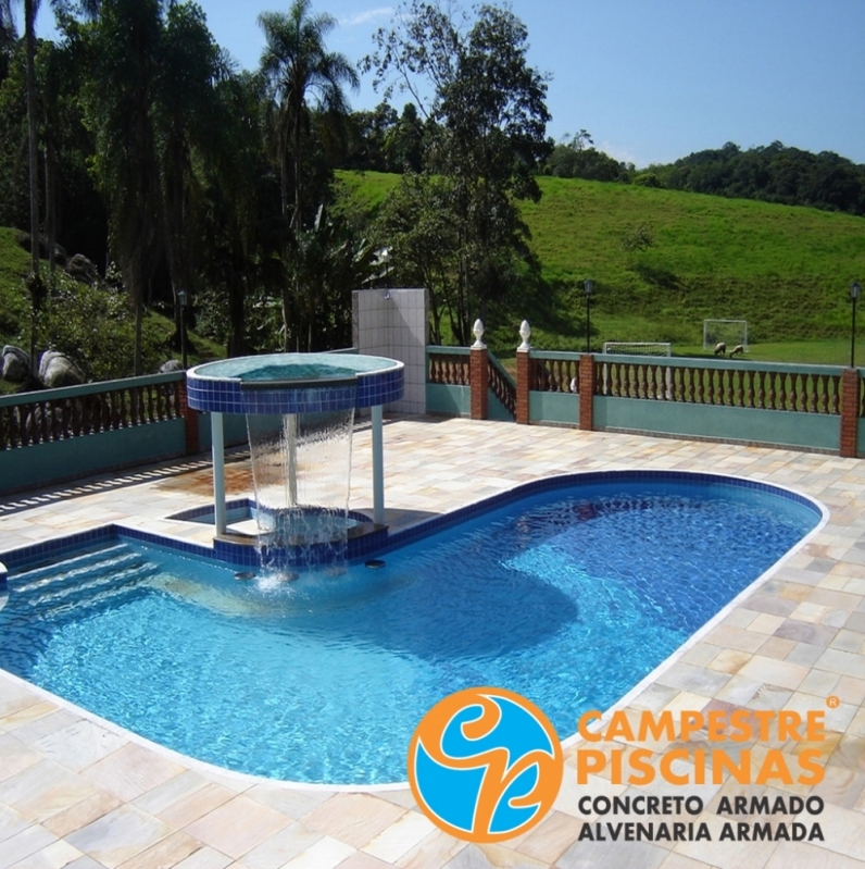 Piscinas de Alvenaria com Escada Morungaba - Piscina de Alvenaria no Terraço