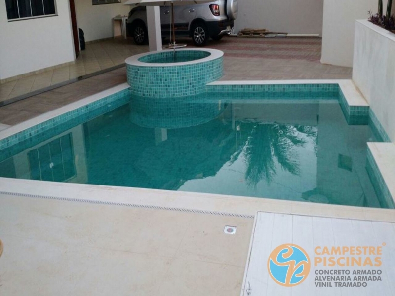 Projeto de Piscina de Concreto com Sauna Macatuba - Piscina de Concreto com Infantil