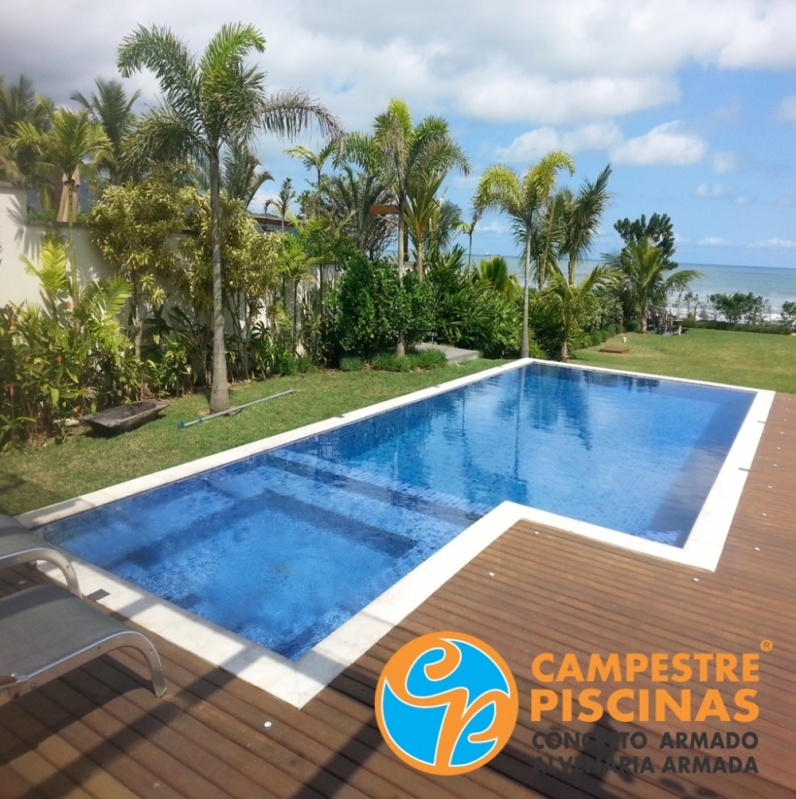 Quanto Custa Piscina de Concreto com Cascata para Recreação M'Boi Mirim - Piscina de Concreto com Deck para Sítio