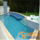 piscina de concreto com cascata Conjunto Residencial Butantã