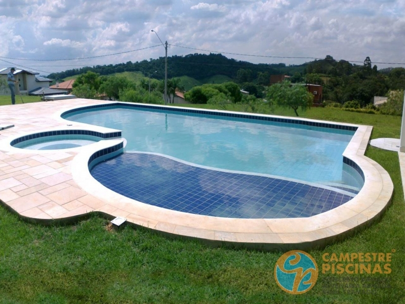 Venda de Piscina de Alvenaria Armada no Terraço Campo Grande - Piscina de Alvenaria Armada com Deck